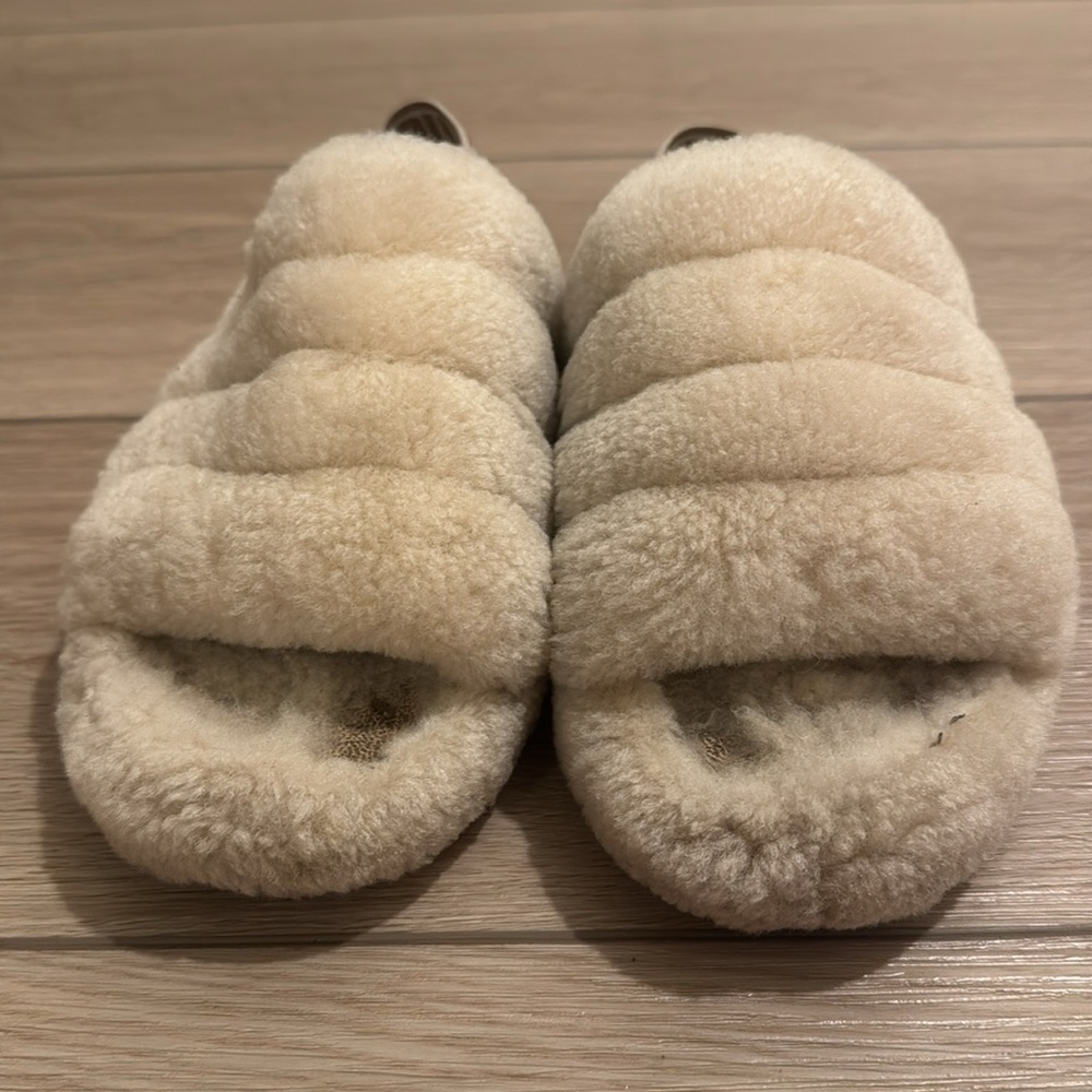 Y2K Spellout UGG WOMENS FLUFF YEAH SLIDE sz 6 - Picture 7 of 10